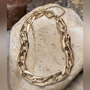 Vintage 12k Gold Filled Cuban Link Bracelet B.A.B. 7.5"